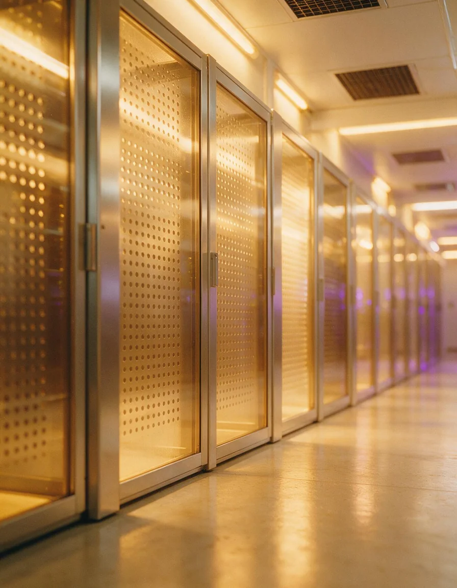 Pasillo de racks de servidores en el centro de datos